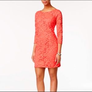 Vince Camuto Lace Dress 8 Coral Red